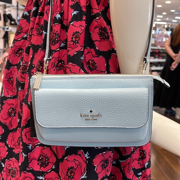 NWT Kate Spade Leila Small Crossbody K8284 
Leather Dewy Blue 
NWT - Picture 13 of 16